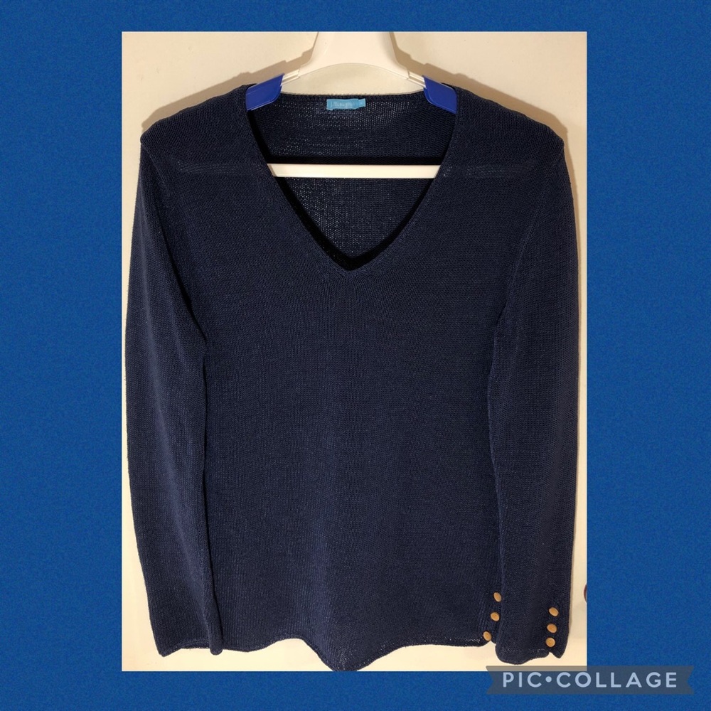 J. McLaughlin Anne Long Sleeve V-neck Knit Tunic Sweater
